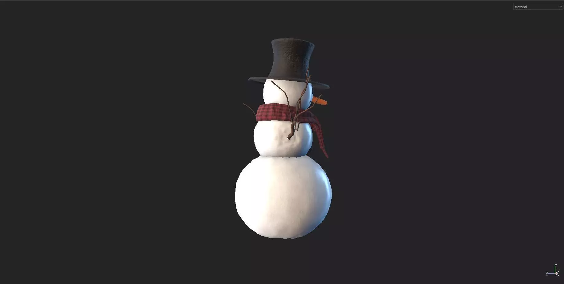 SNOWMAN christmas Low-poly 3D model_8