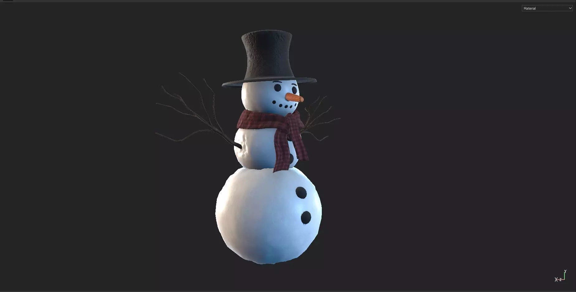 SNOWMAN christmas Low-poly 3D model_10