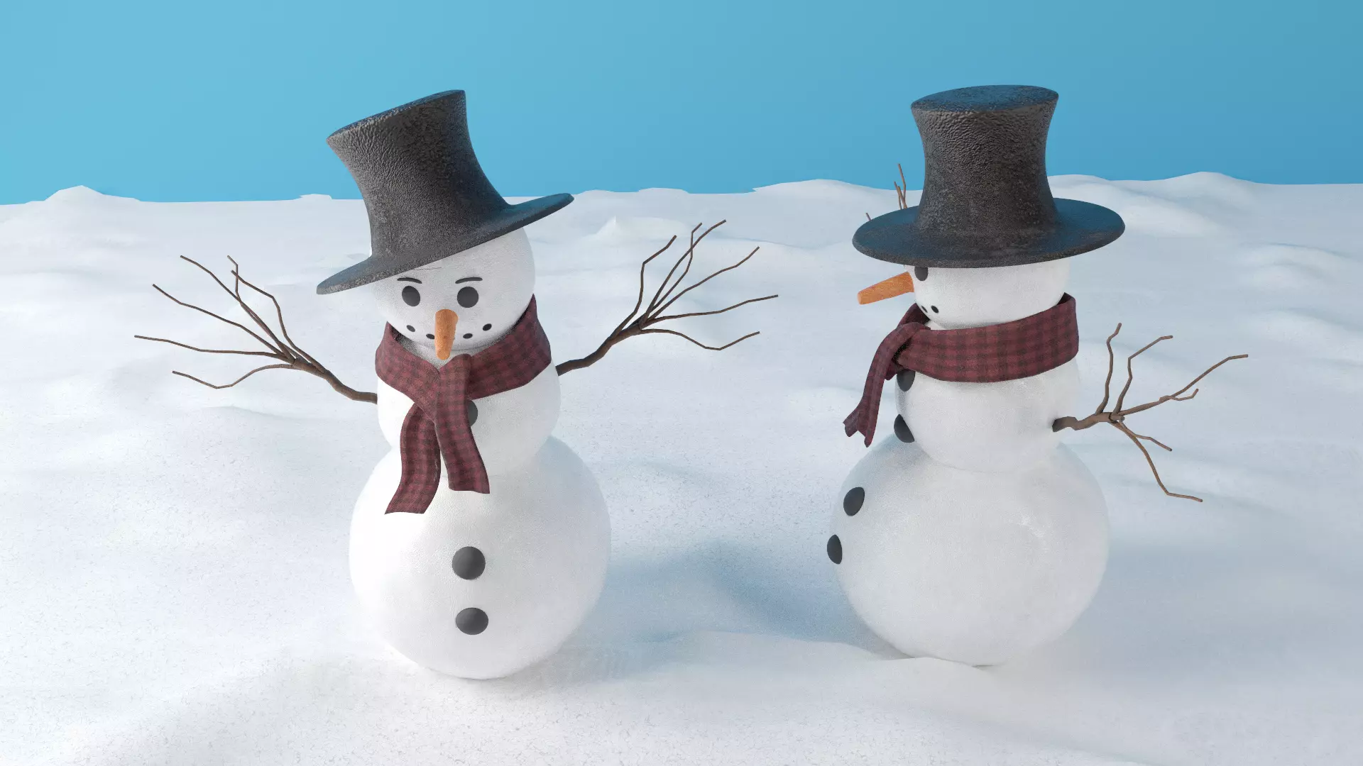 SNOWMAN christmas Low-poly 3D model_1