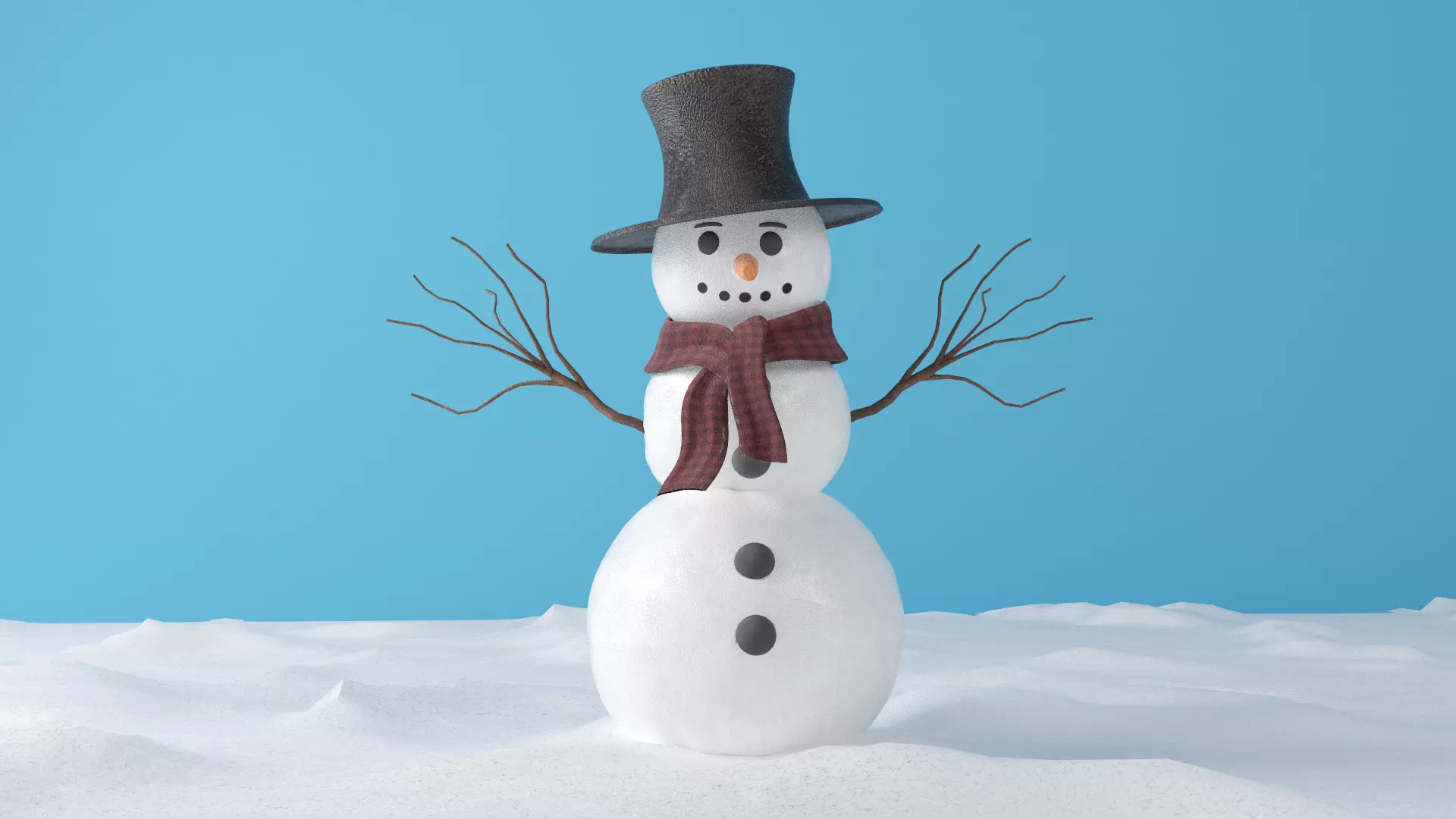 SNOWMAN christmas Low-poly 3D model_2