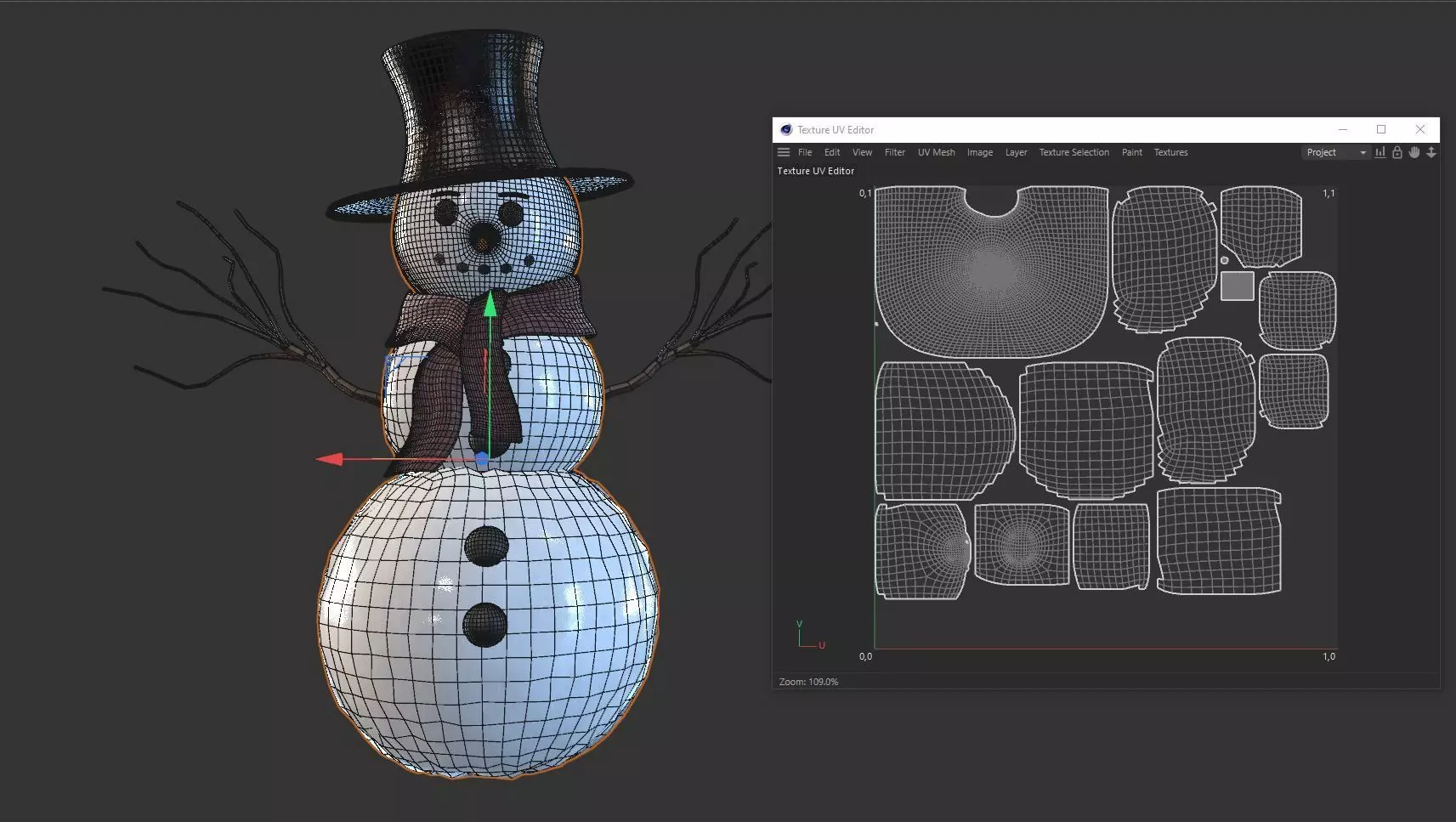 SNOWMAN christmas Low-poly 3D model_16
