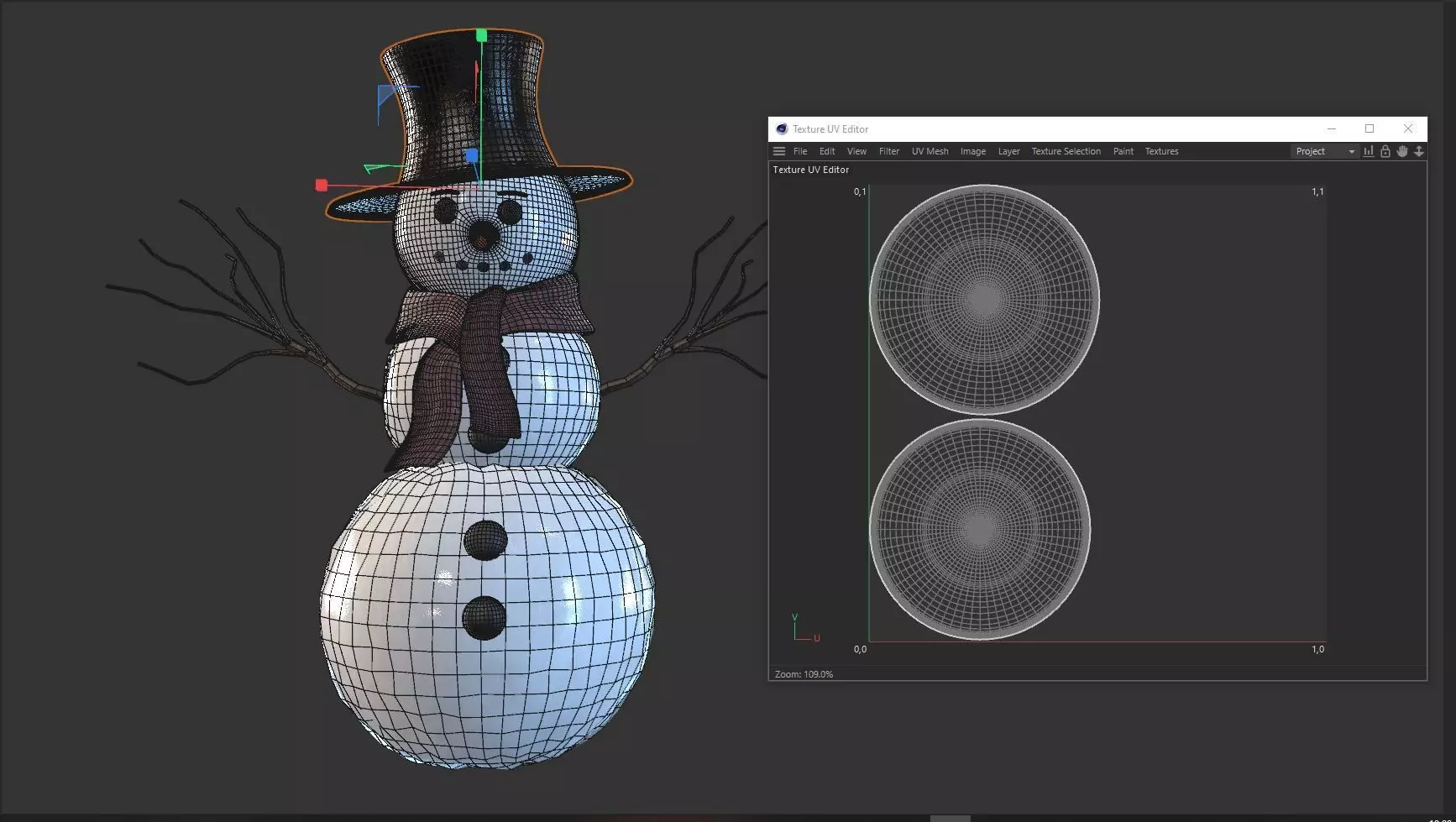 SNOWMAN christmas Low-poly 3D model_12
