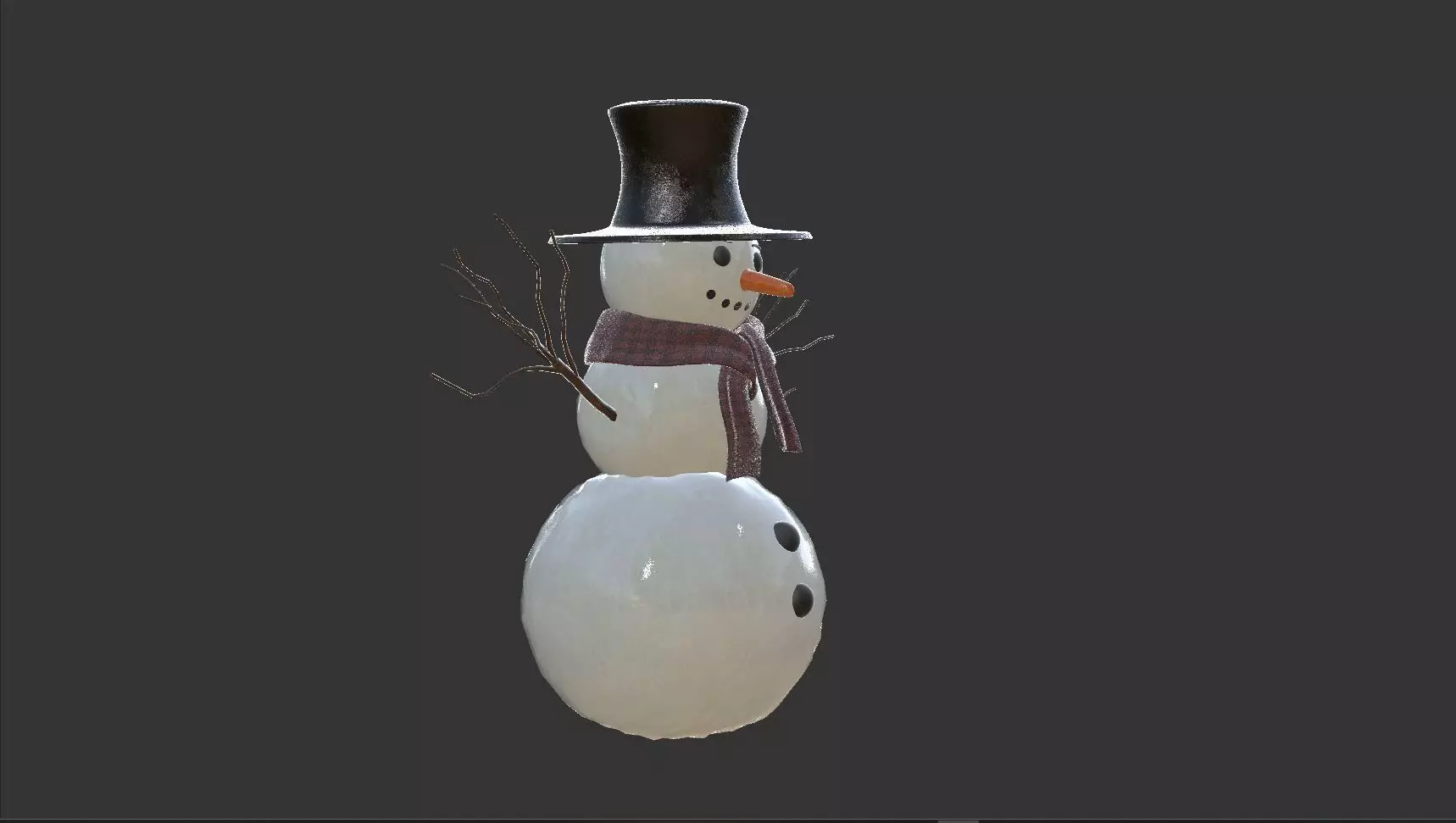 SNOWMAN christmas Low-poly 3D model_6