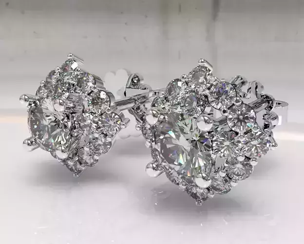 Timothes Diamond Earing 3D JewelryModel Printable 3D ER4