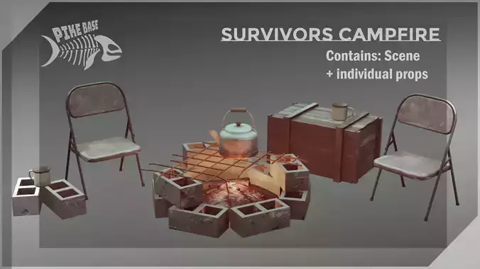 Post-Apocalyptic Campfire Set - UE5 Ready
