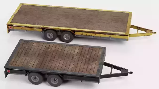 Old Utility Trailer Set 