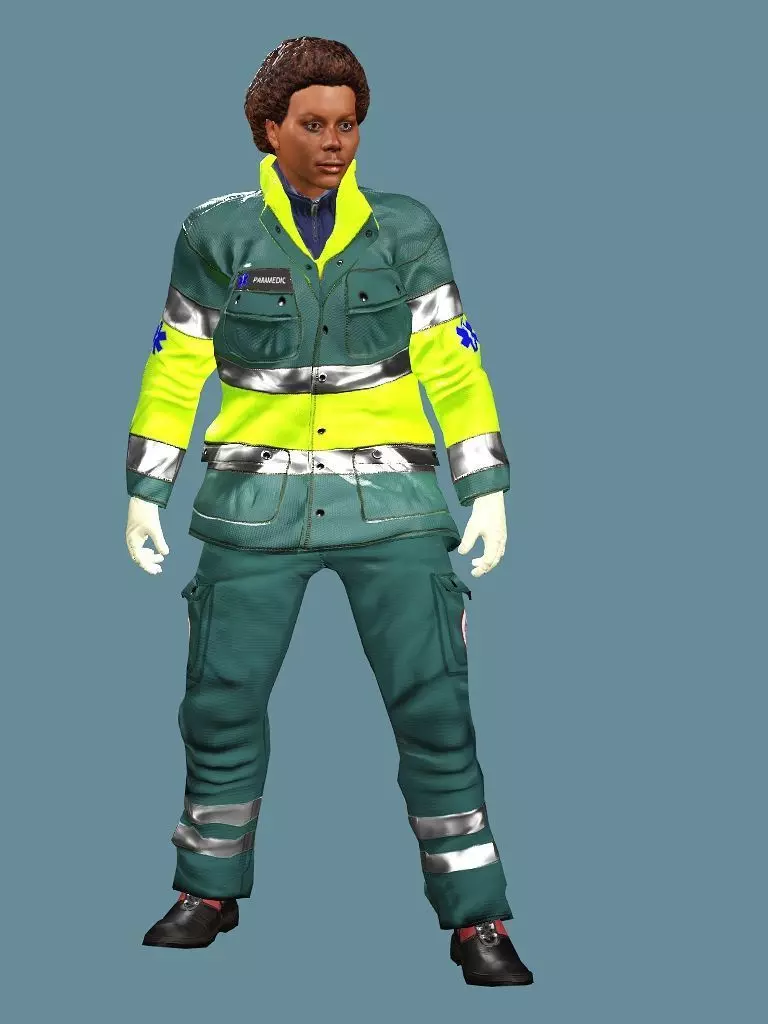 Realistic Rigged Construction Workers Woman 02 Character Low-poly 3D model_6