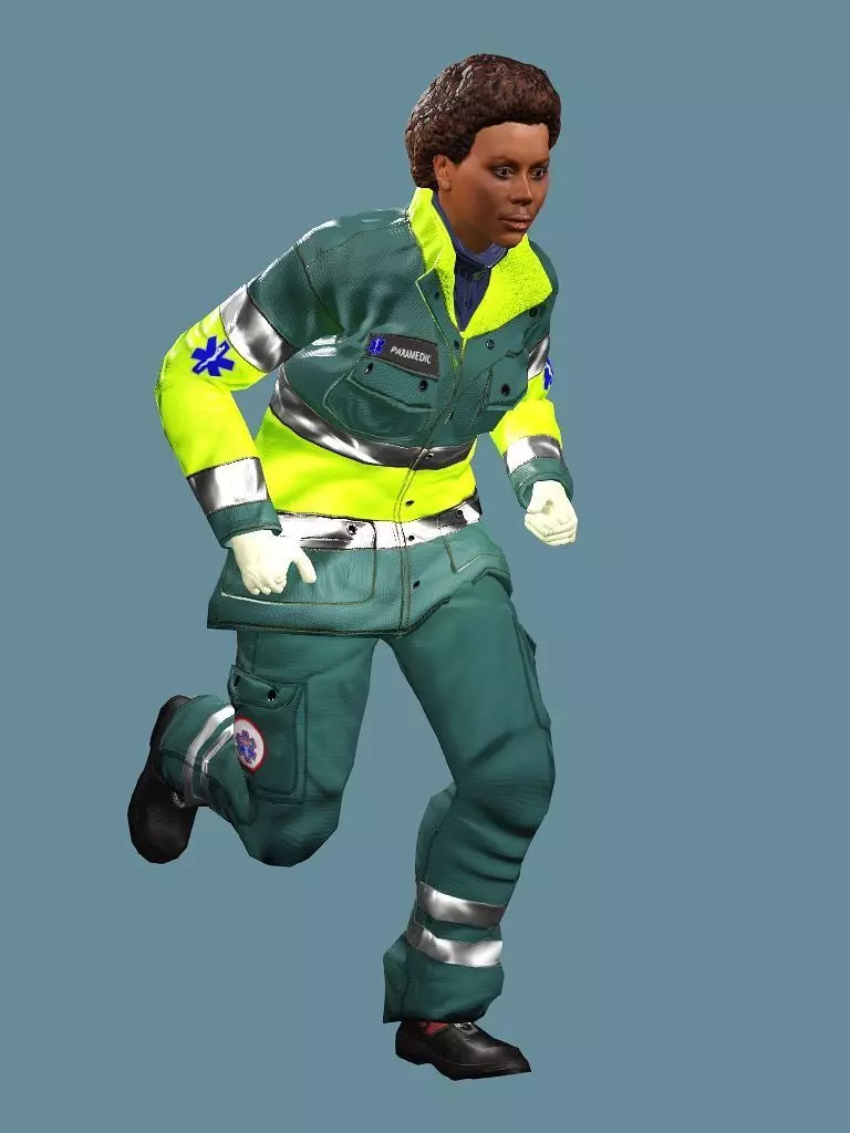 Realistic Rigged Construction Workers Woman 02 Character Low-poly 3D model_1