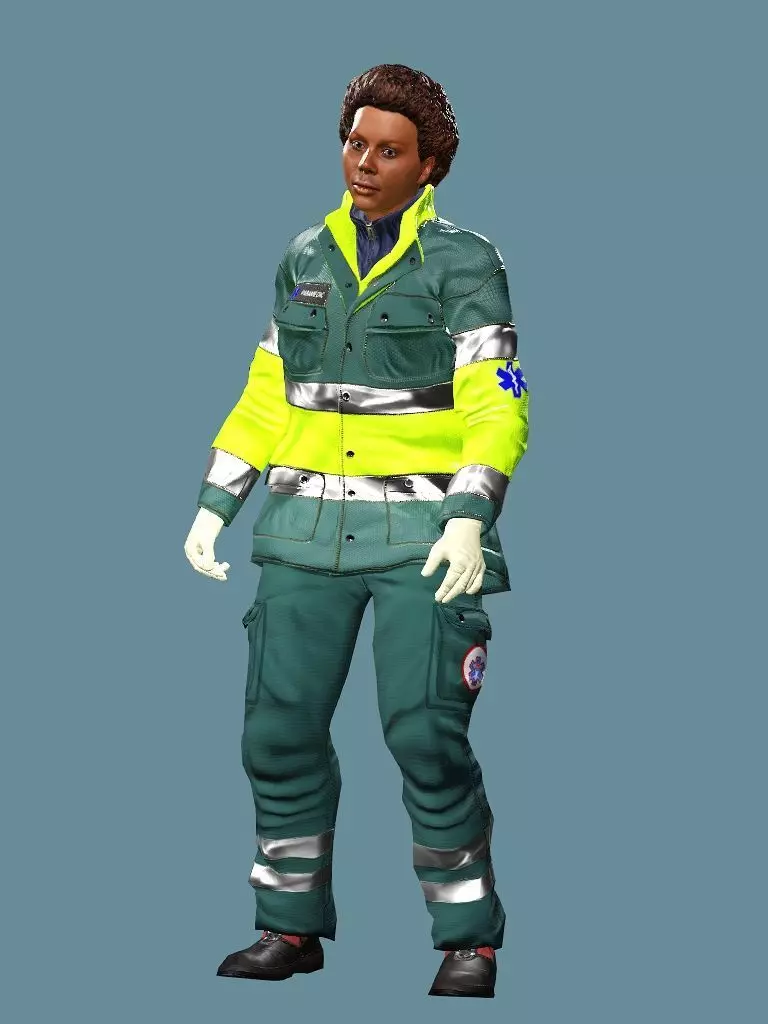 Realistic Rigged Construction Workers Woman 02 Character Low-poly 3D model_5