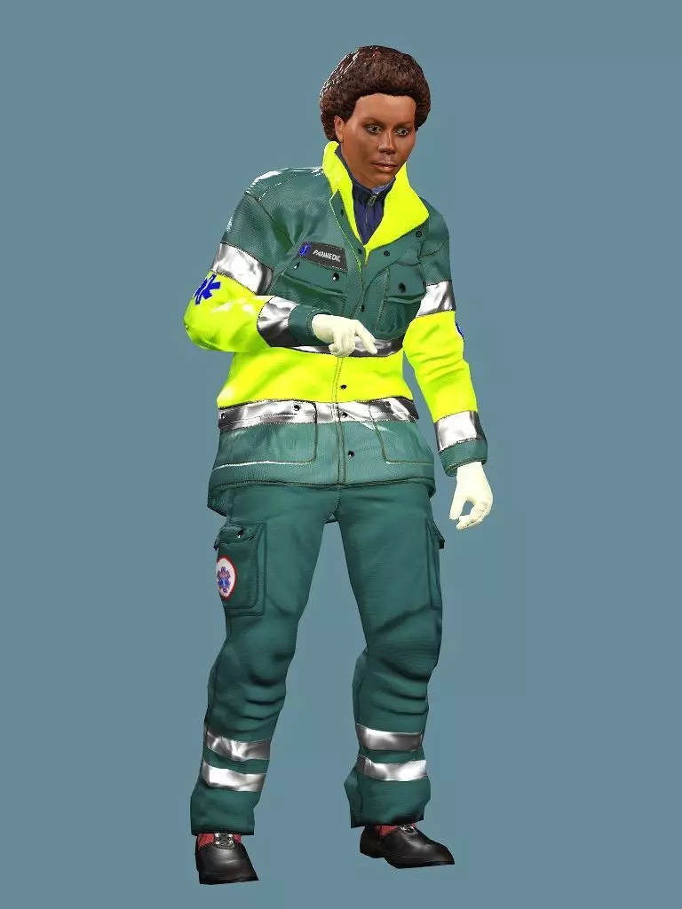 Realistic Rigged Construction Workers Woman 02 Character Low-poly 3D model_2