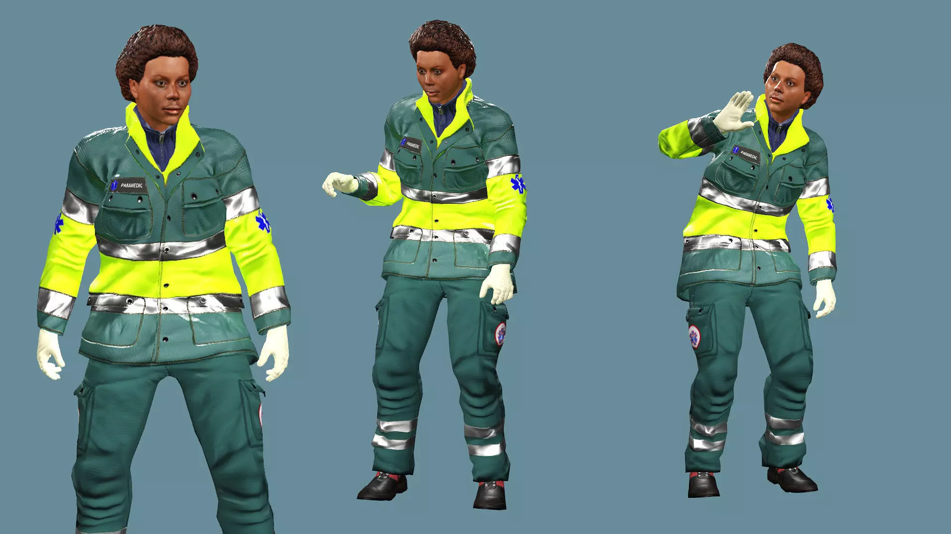 Realistic Rigged Construction Workers Woman 02 Character Low-poly 3D model_0