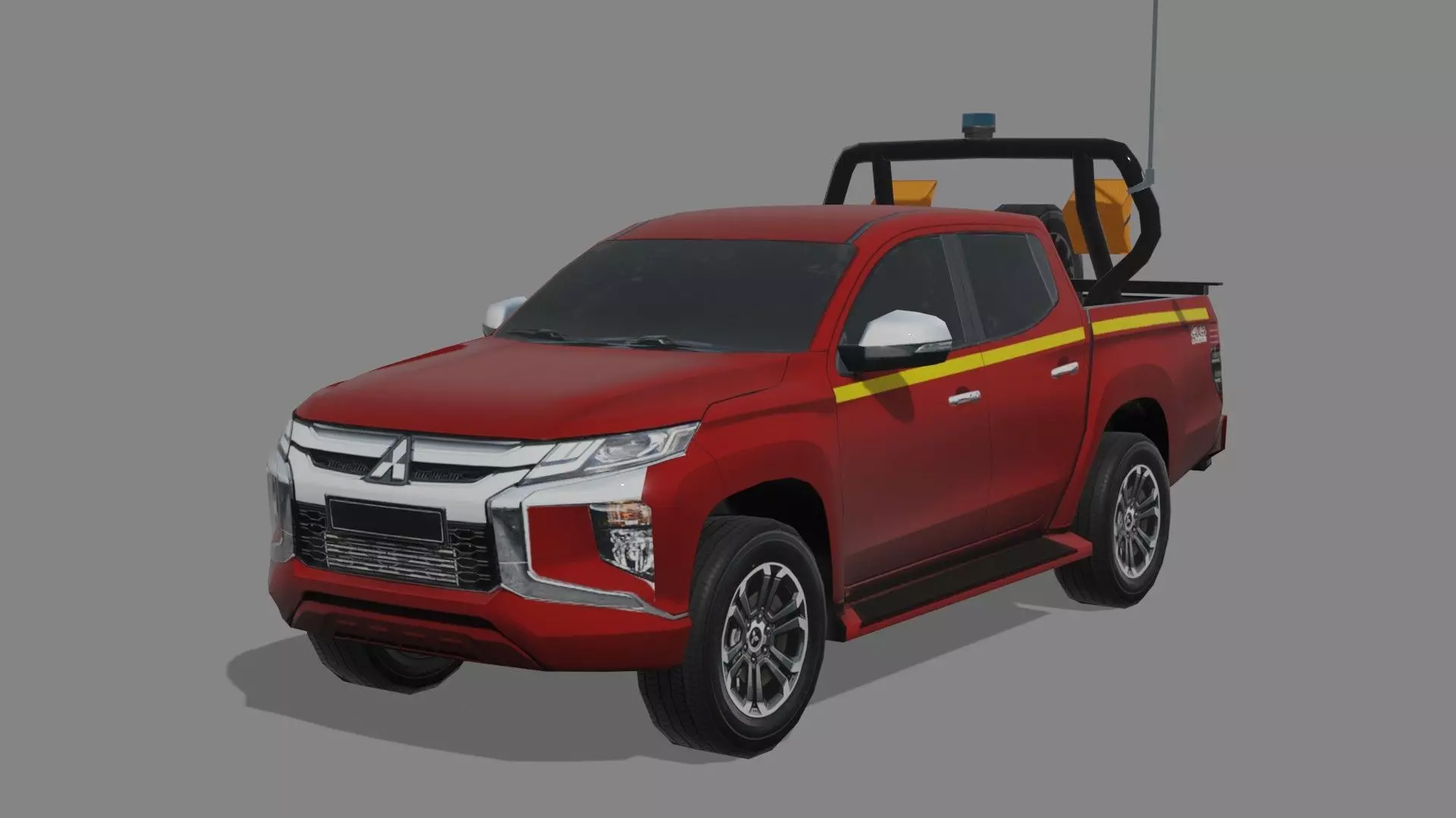 Mitsubishi L200 2019 Mining Pickup Lowpoly Low-poly 3D model