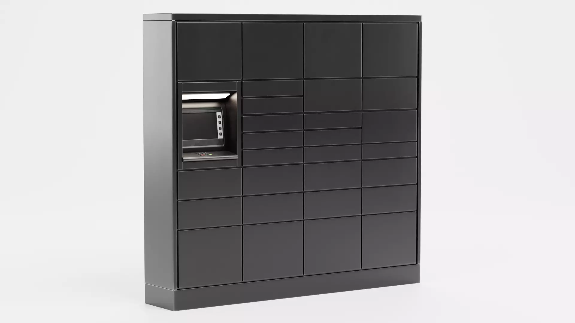 Parcel Locker V1 - Automated Package Delivery Station Low-poly 3D model_2