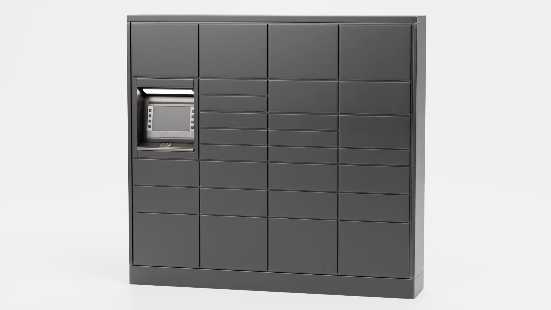 Parcel Locker V1 - Automated Package Delivery Station Low-poly 3D model_0