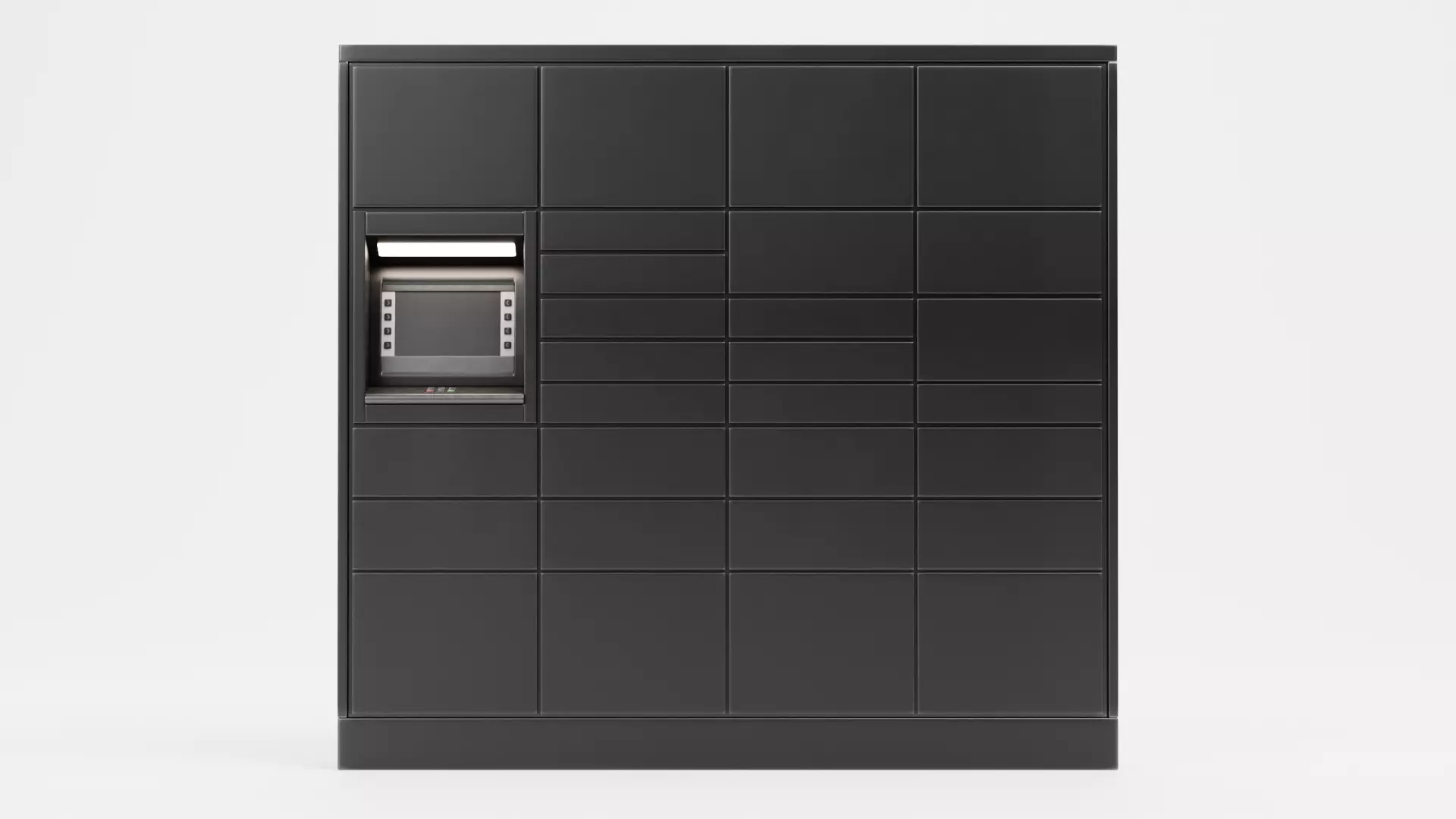 Parcel Locker V1 - Automated Package Delivery Station Low-poly 3D model_1