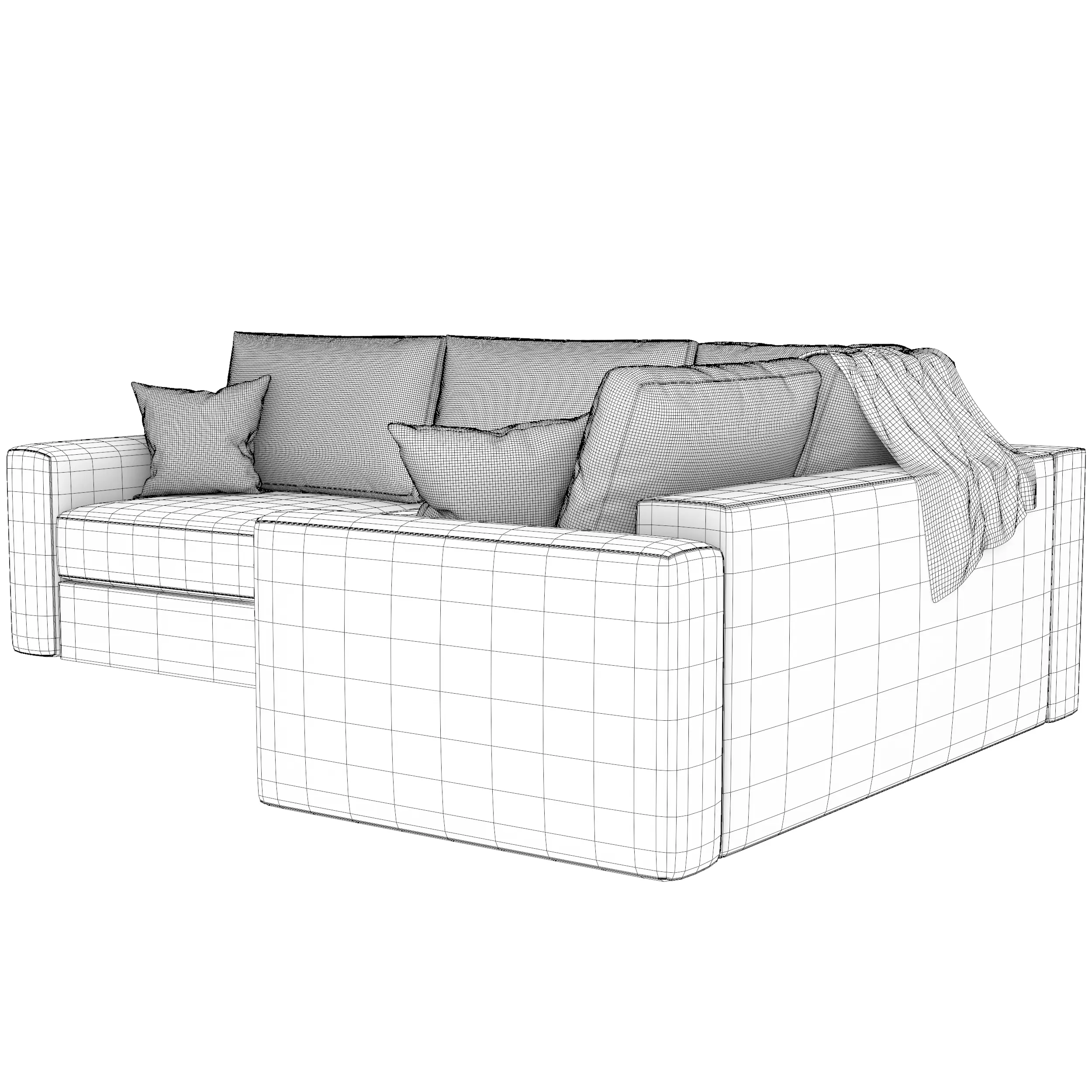 Corner sofa 3D model_5