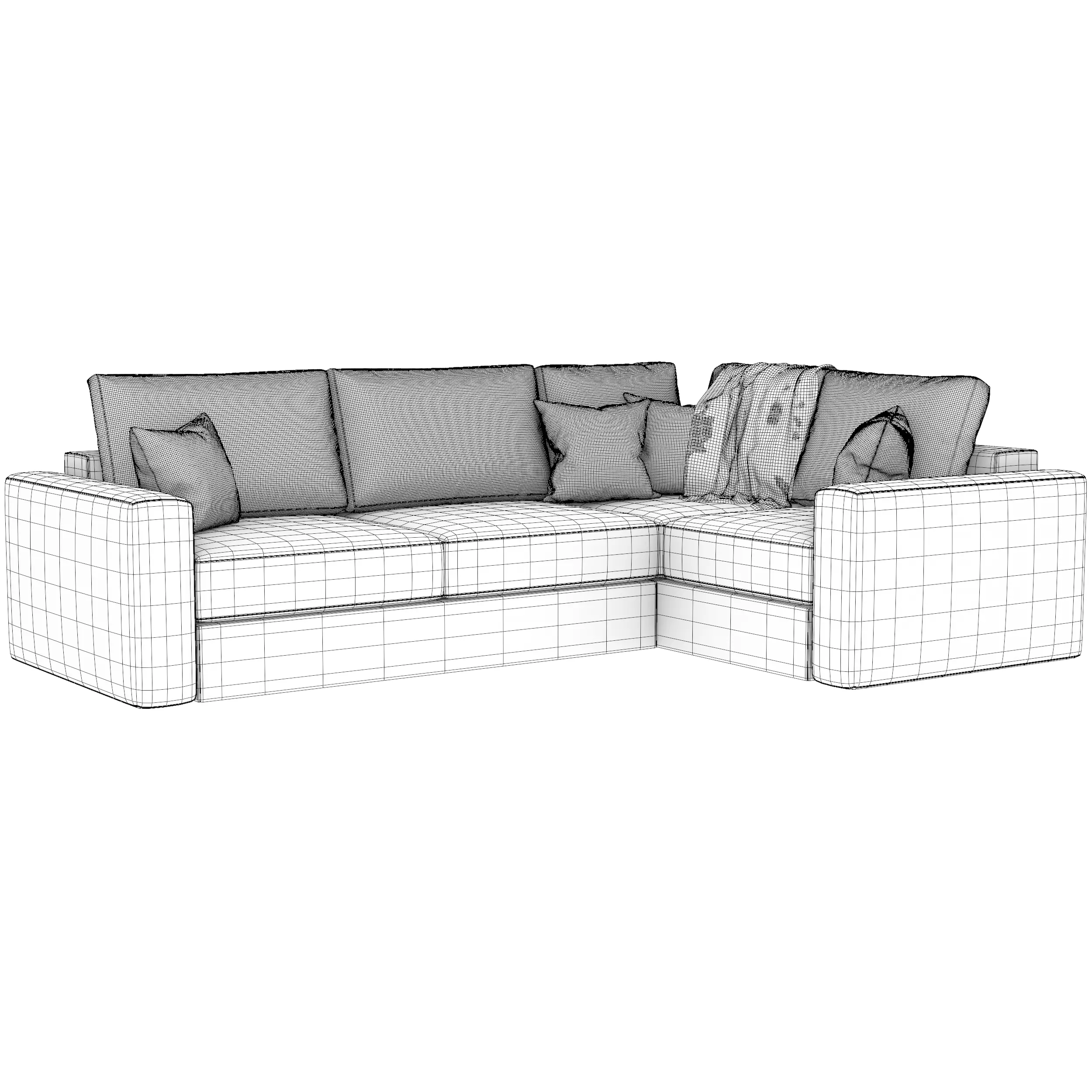 Corner sofa 3D model_3