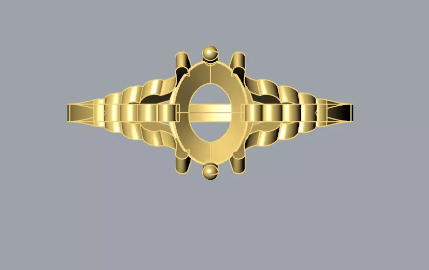 Oval Cut Diamond Solitaire Engagement Ring 3D Print Model 3D print model_2