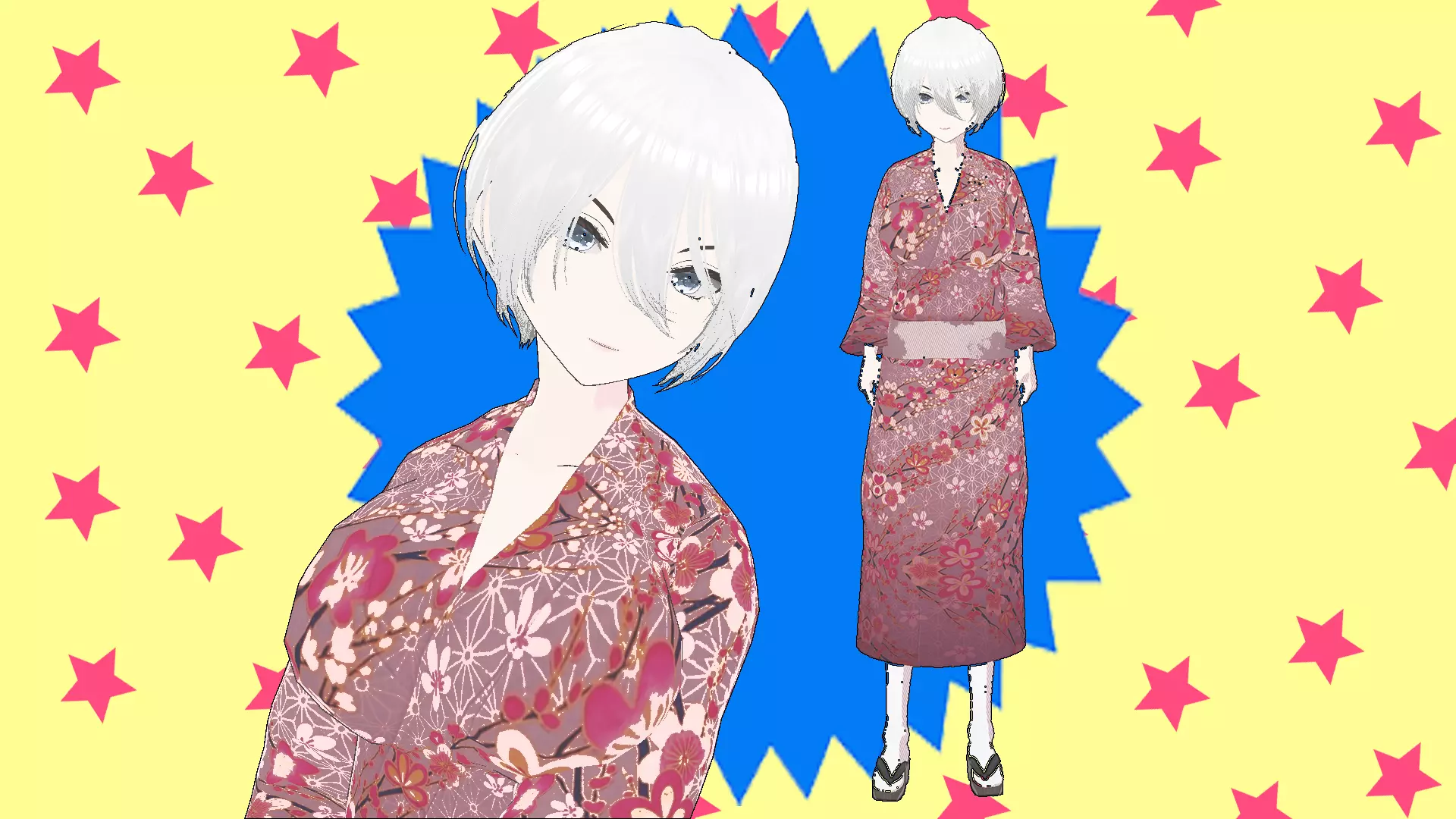 Kimono Girl Yuki Fully Rigged Low-poly 3D model