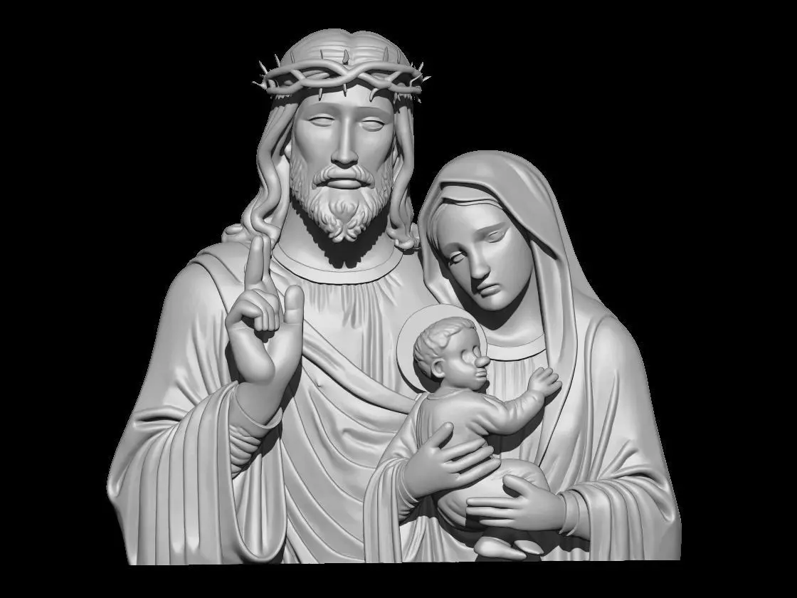 Holy Family Sculpture Jesus Mary Joseph 3D print model_0