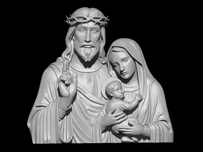 Holy Family Sculpture Jesus Mary Joseph 3D print model Holy Family Sculpture Jesus Mary Joseph 3D print model