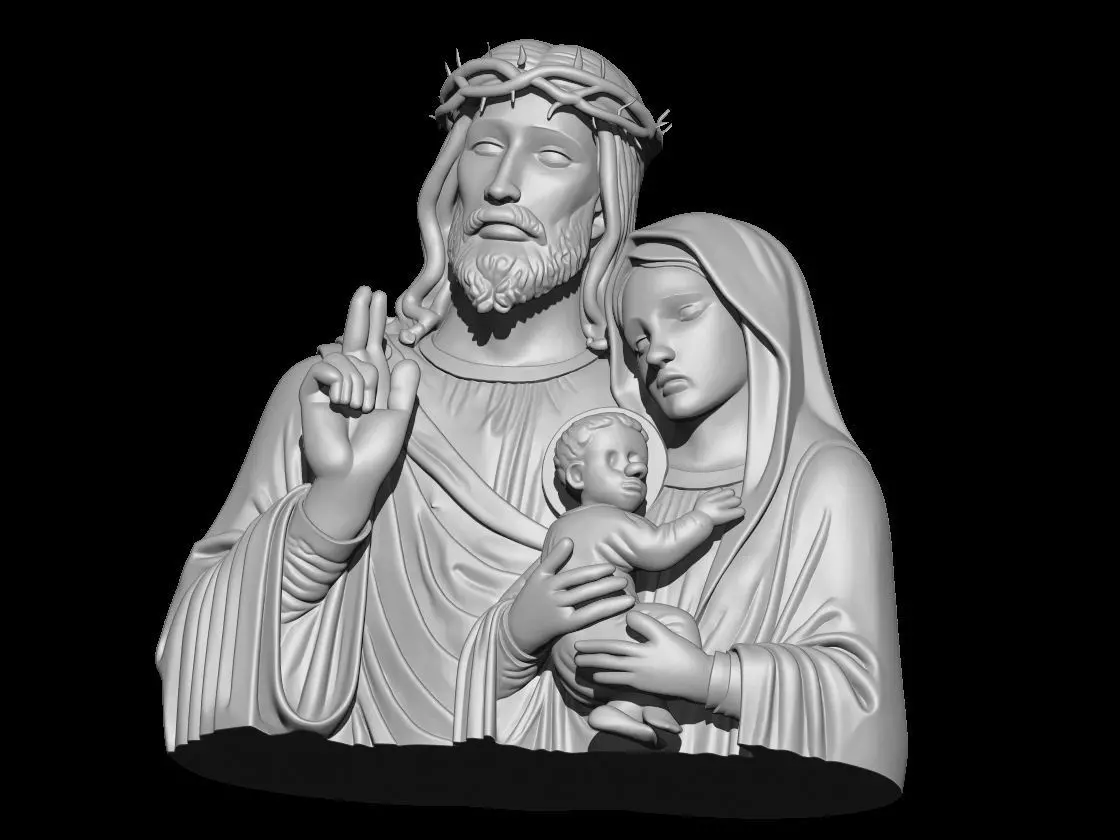 Holy Family Sculpture Jesus Mary Joseph 3D print model_3