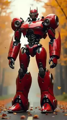 Red Mech Warrior LowPoly Realistic Transformer Robot Sci-Fi 3D Low-poly 3D model