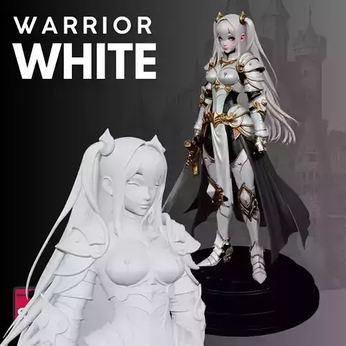 White Knightess STL Fantasy Warrior 3D Model 3D print model