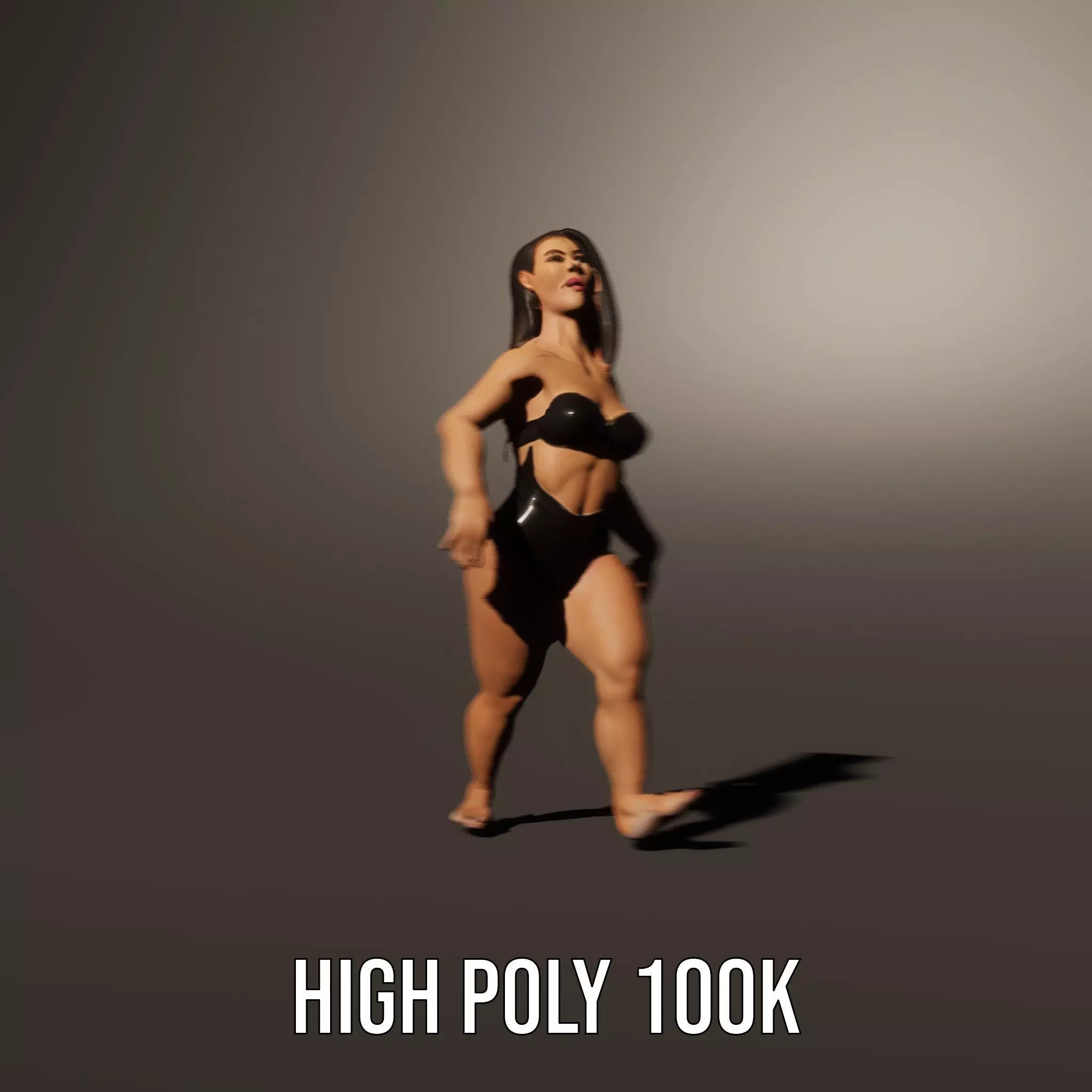 Dynamic Female Character model pack Low-poly 3D model_13