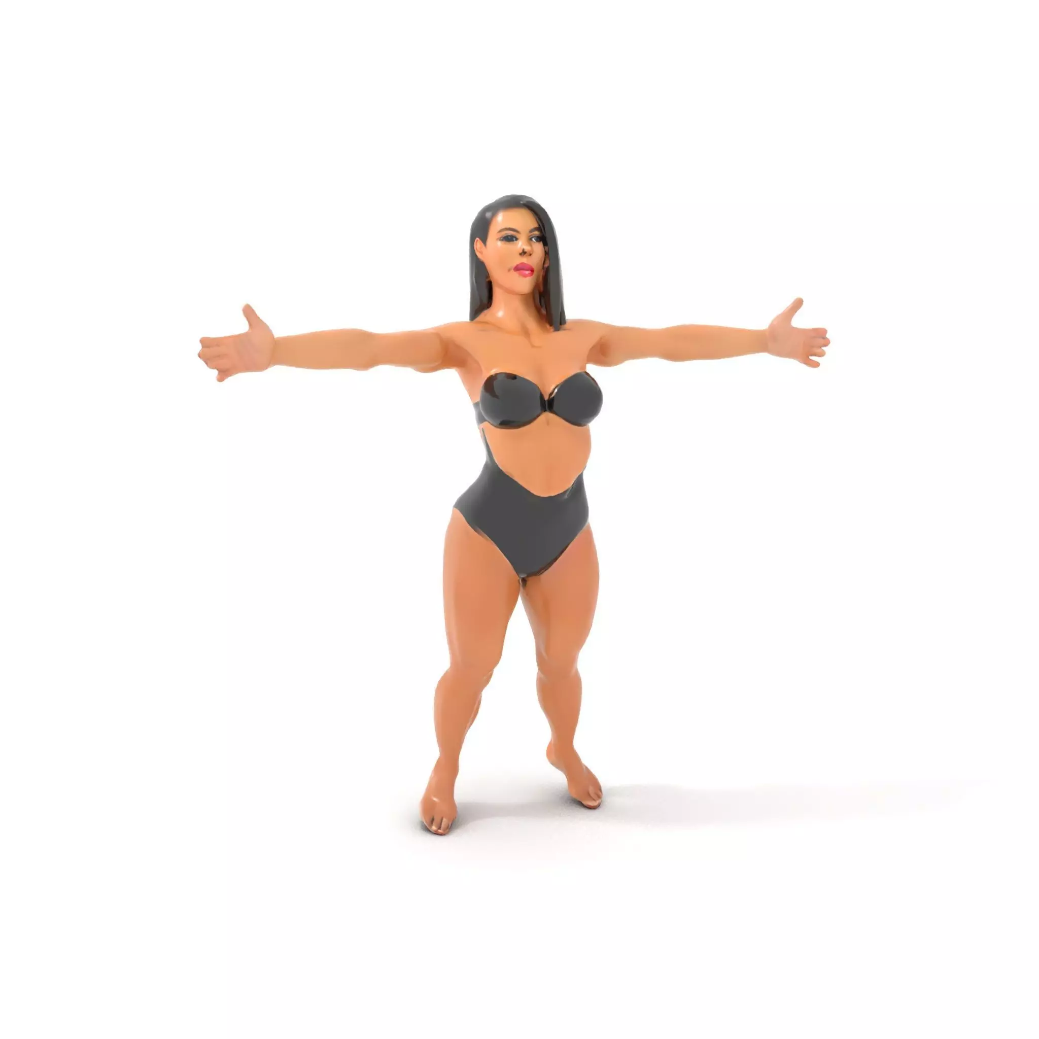 Dynamic Female Character model pack Low-poly 3D model_0