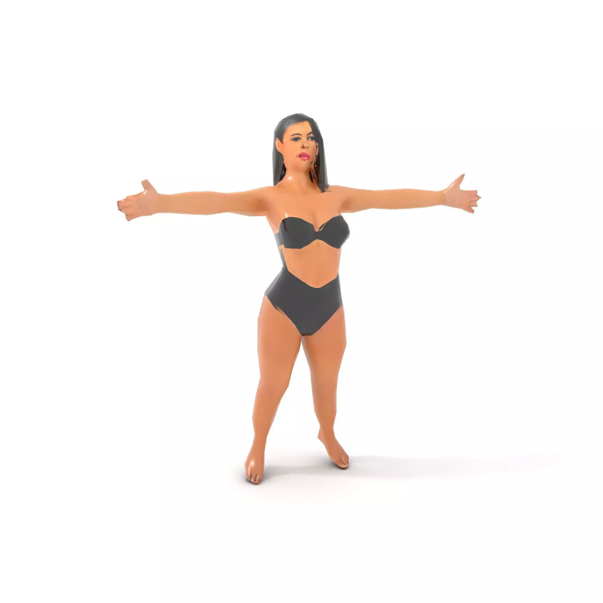 Dynamic Female Character model pack Low-poly 3D model_22