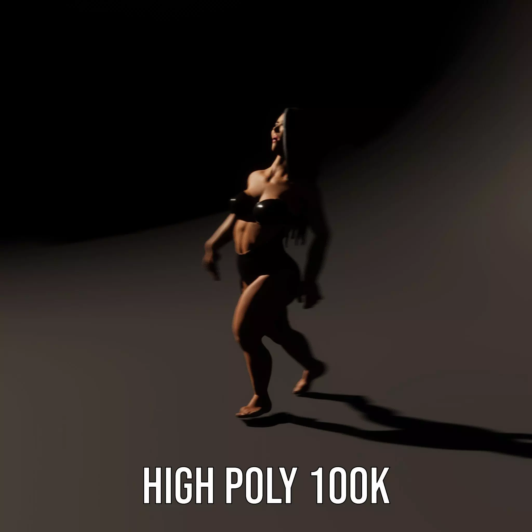 Dynamic Female Character model pack Low-poly 3D model_9
