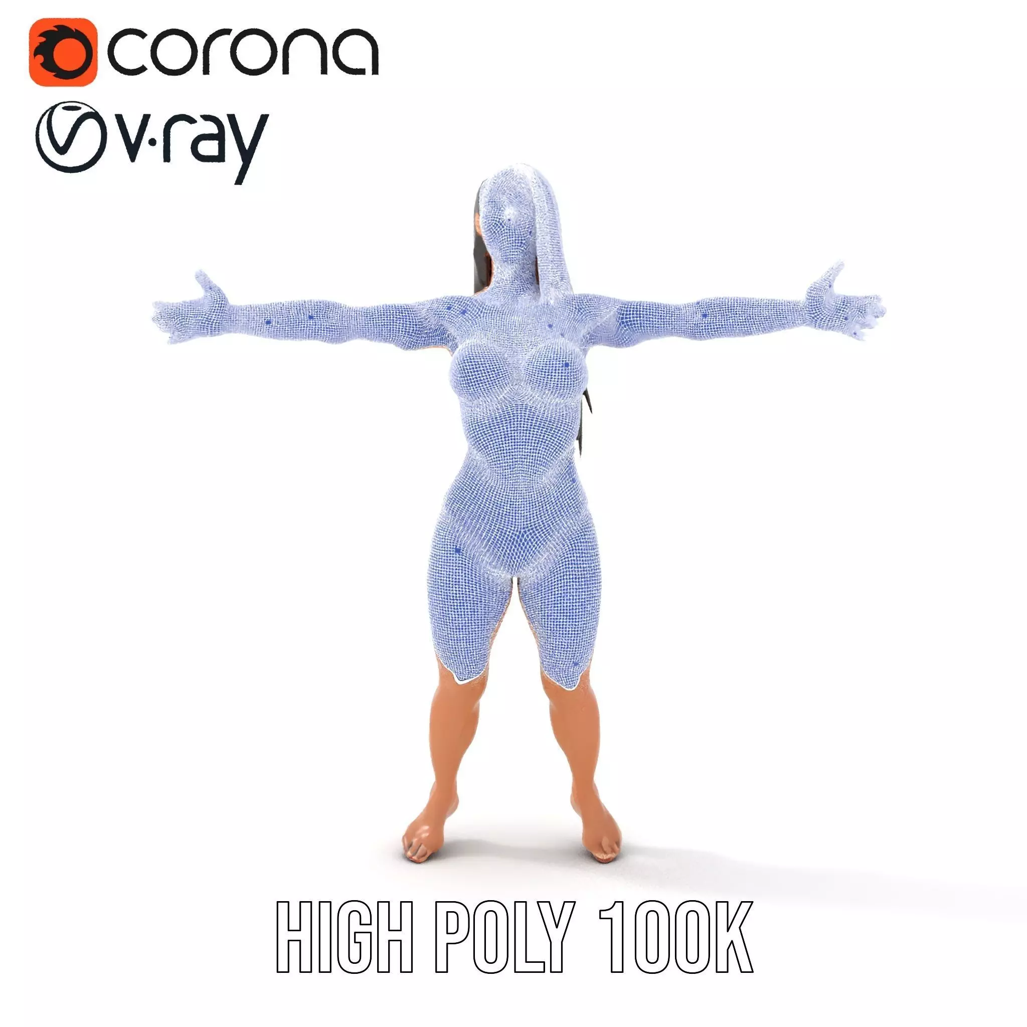 Dynamic Female Character model pack Low-poly 3D model_18