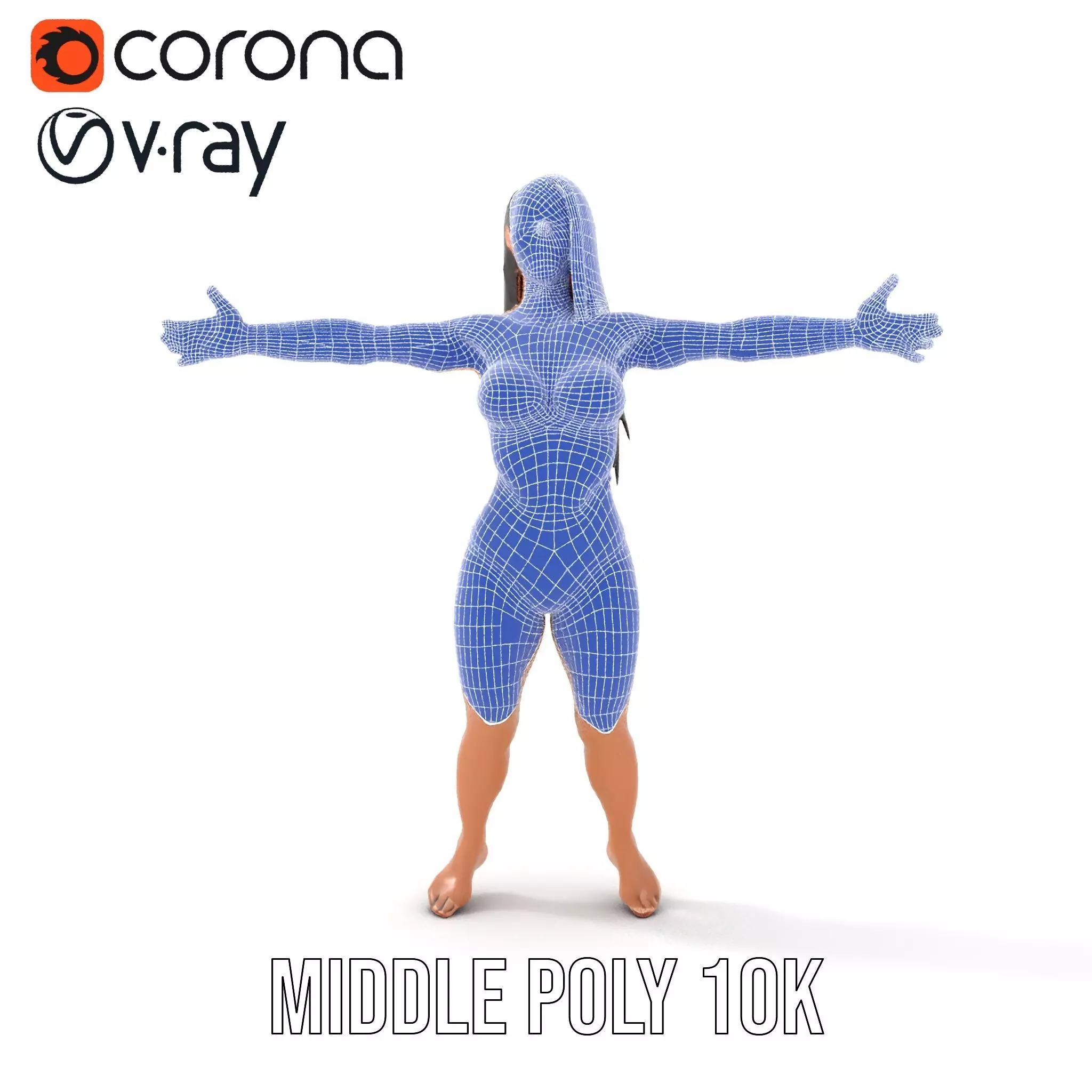 Dynamic Female Character model pack Low-poly 3D model_27