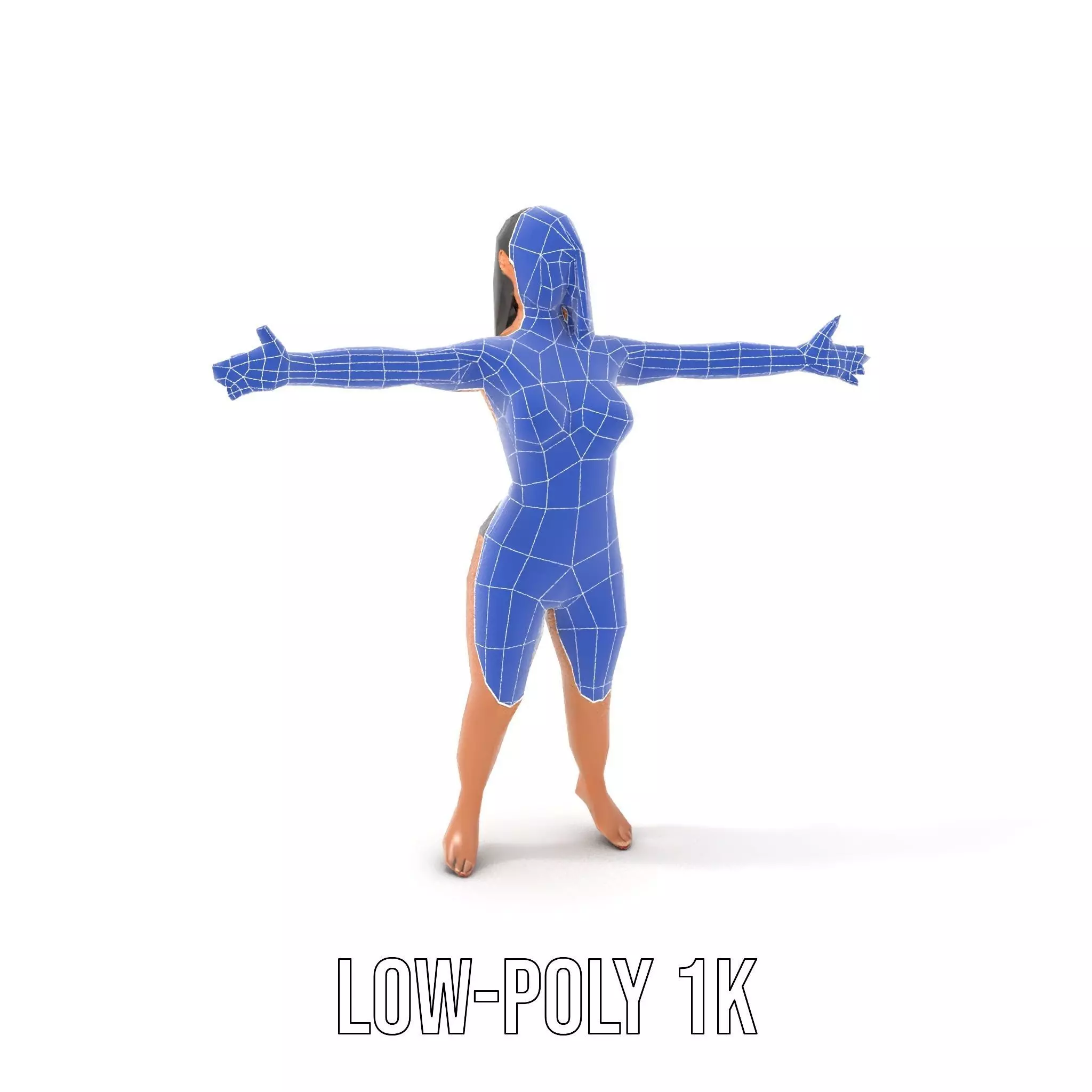 Dynamic Female Character model pack Low-poly 3D model_8