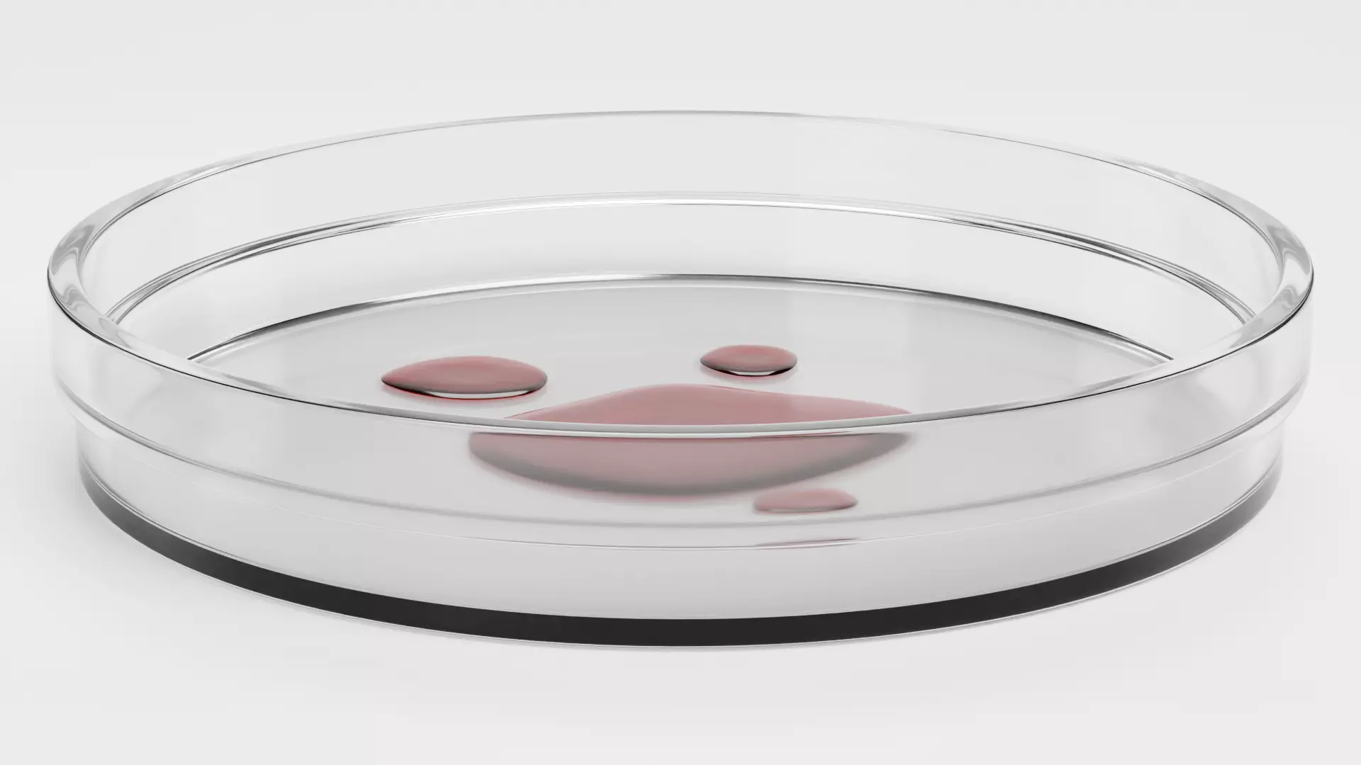 Petri Dish with Blood Drops Low-poly 3D model_2