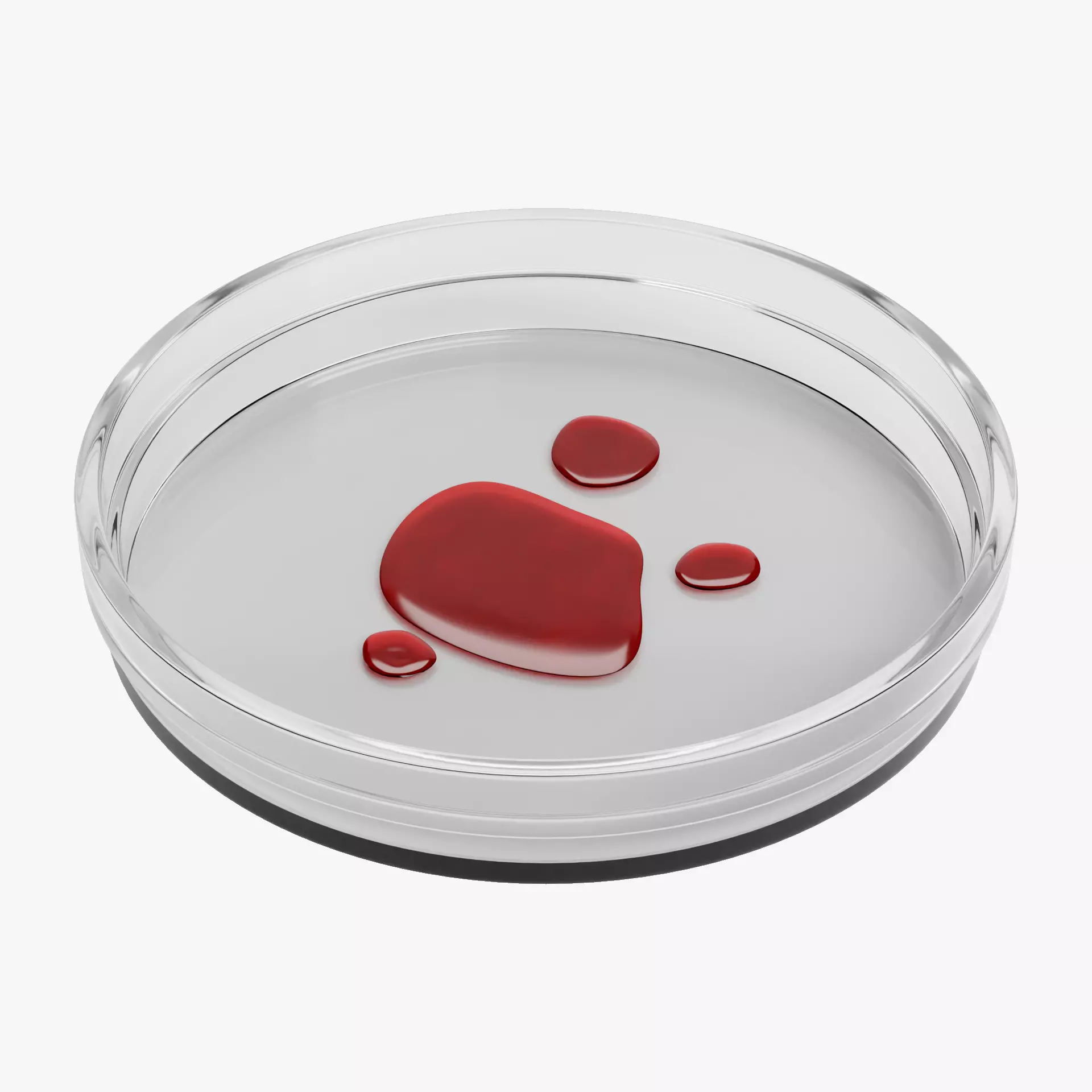 Petri Dish with Blood Drops Low-poly 3D model_12
