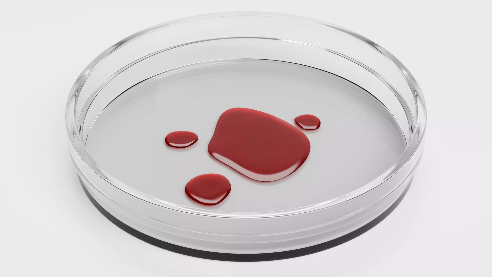 Petri Dish with Blood Drops Low-poly 3D model_3