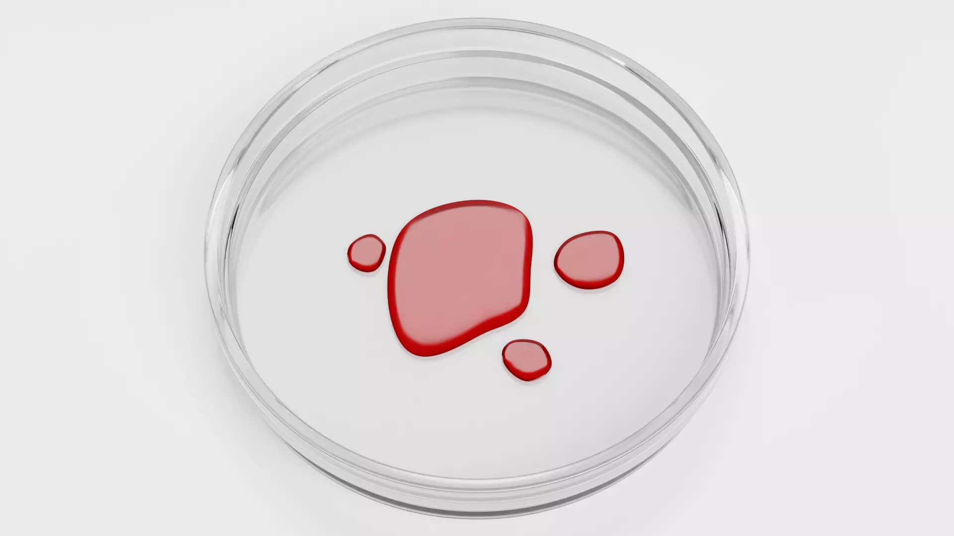 Petri Dish with Blood Drops Low-poly 3D model_4