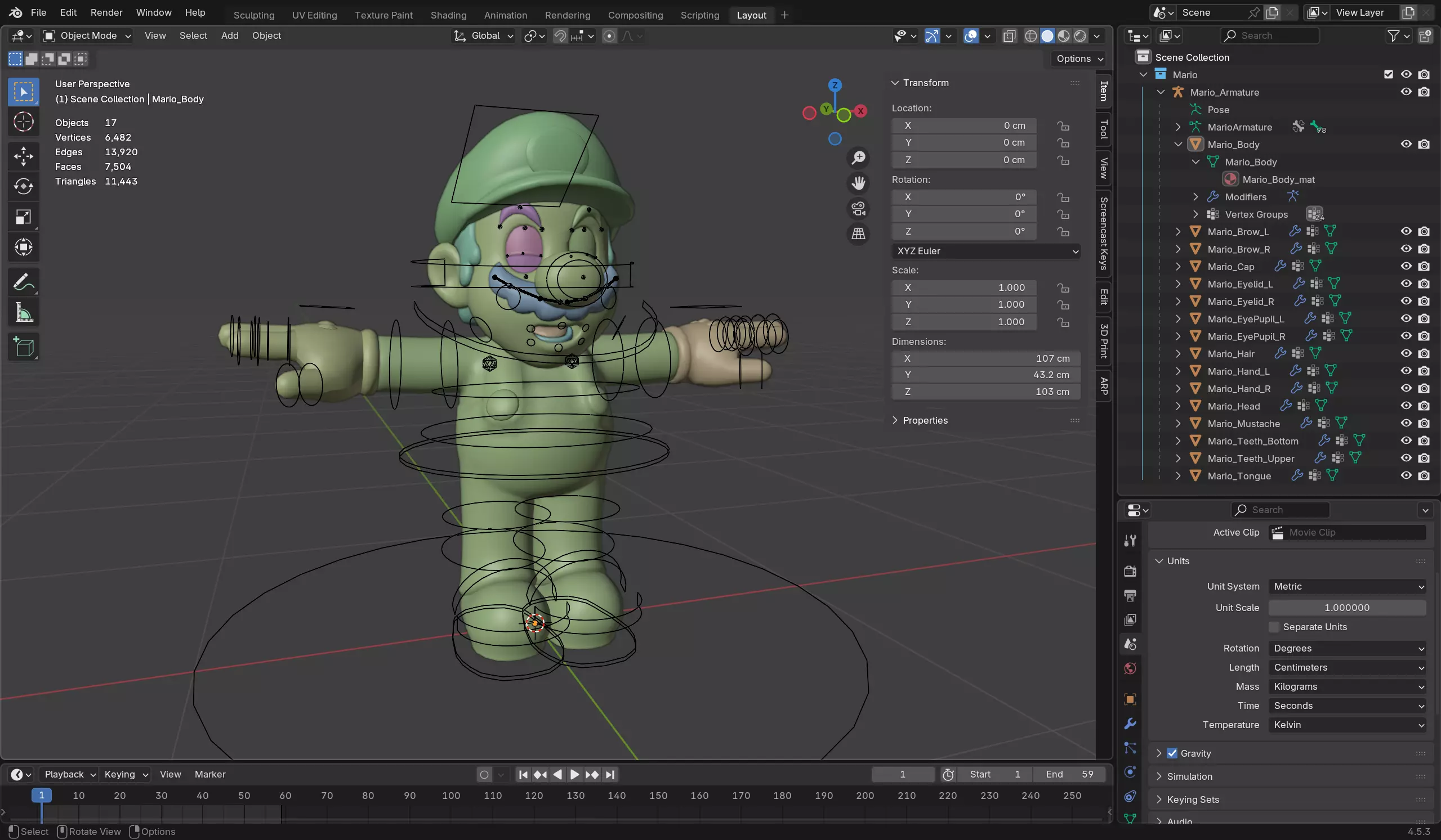 Mario Low-poly 3D model_13