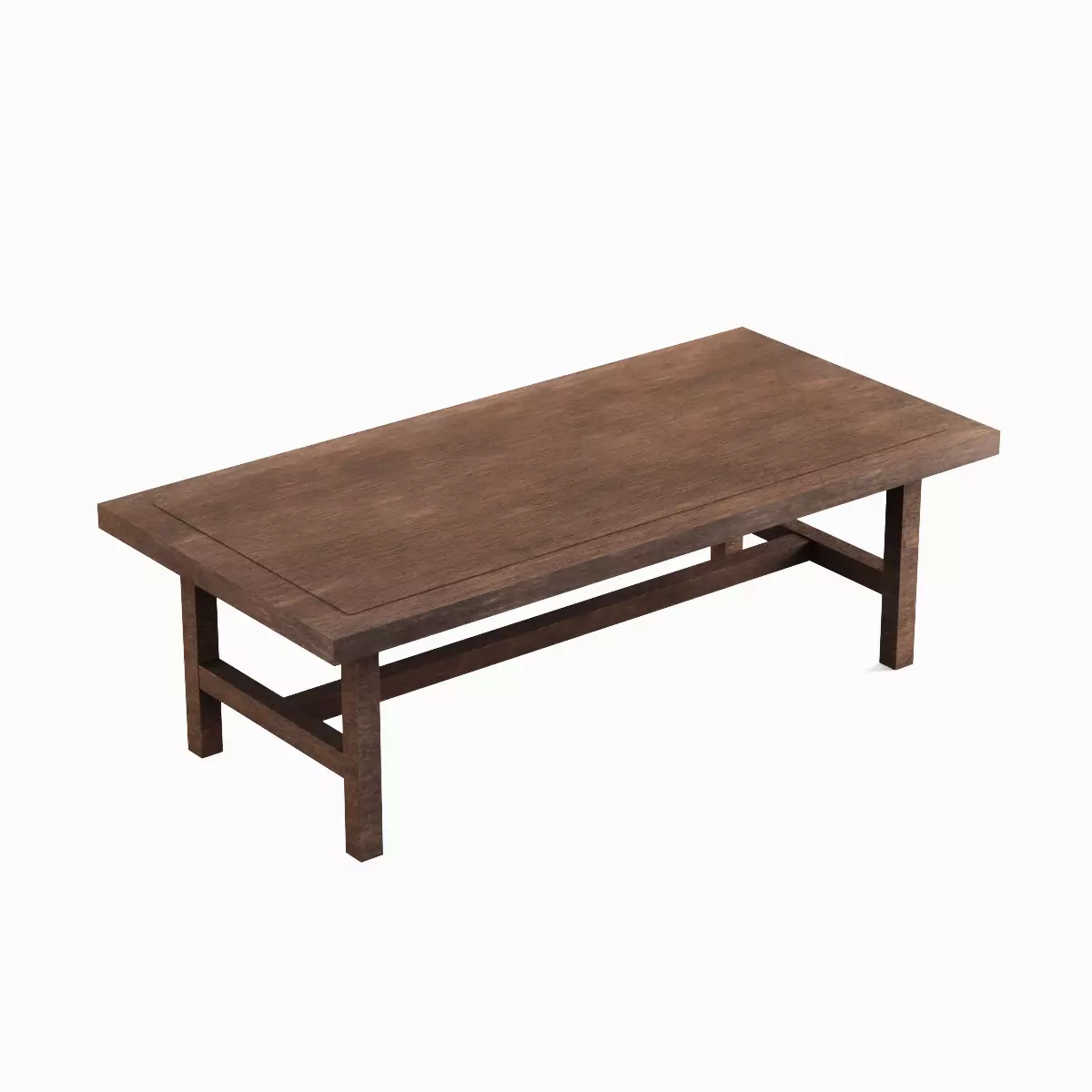 Long Wood Table 05 Low-poly 3D model_0