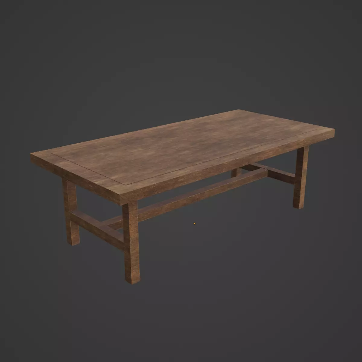 Long Wood Table 05 Low-poly 3D model_6
