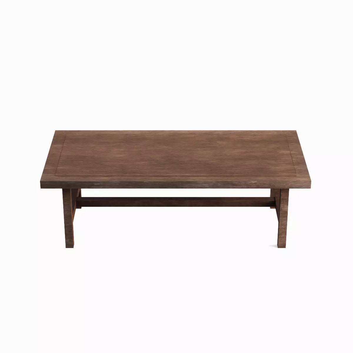 Long Wood Table 05 Low-poly 3D model_5