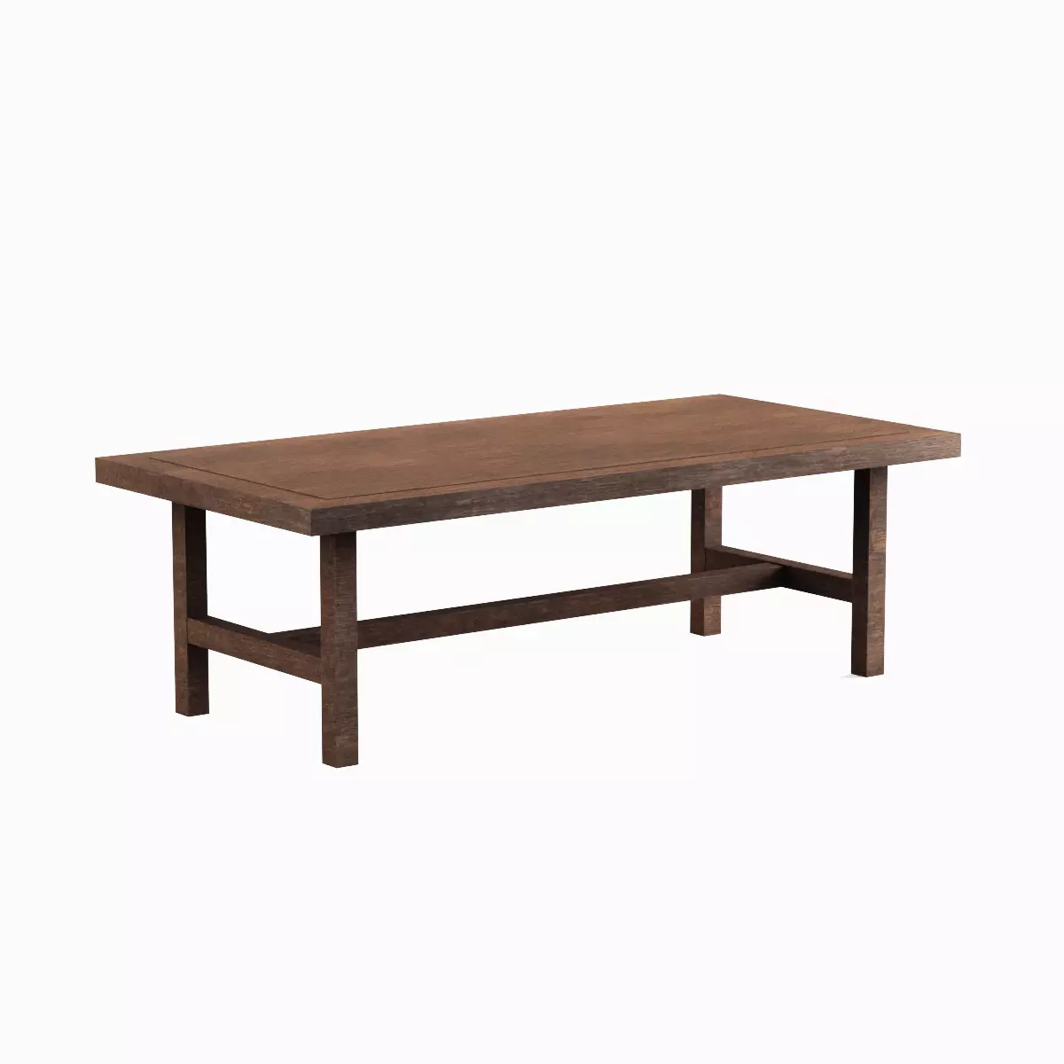 Long Wood Table 05 Low-poly 3D model_3