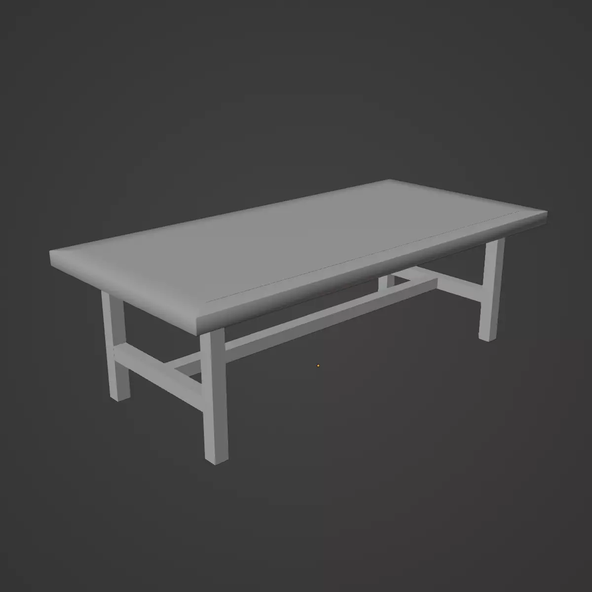 Long Wood Table 05 Low-poly 3D model_9