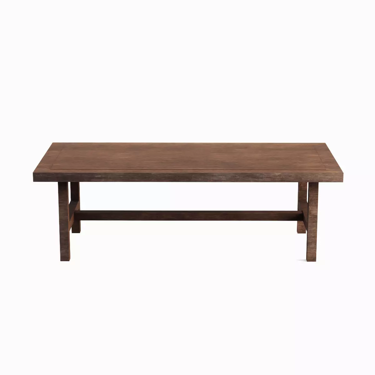 Long Wood Table 05 Low-poly 3D model_2