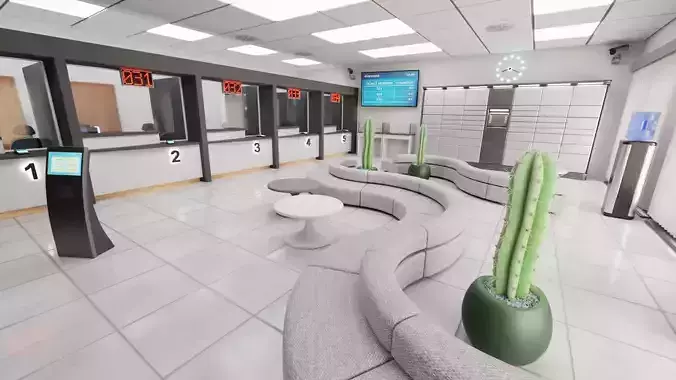 Post Office Interior V1 - Fully Equipped Commercial Environment