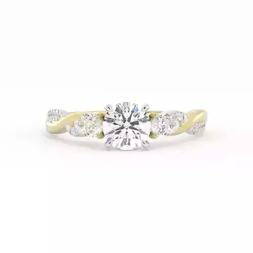 Round Diamond Twist Band Mix Metal 3DM