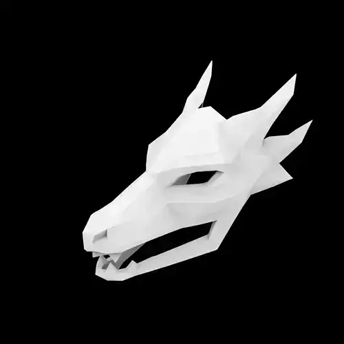Abstract Geometric Dragon Mask 3D Print Model