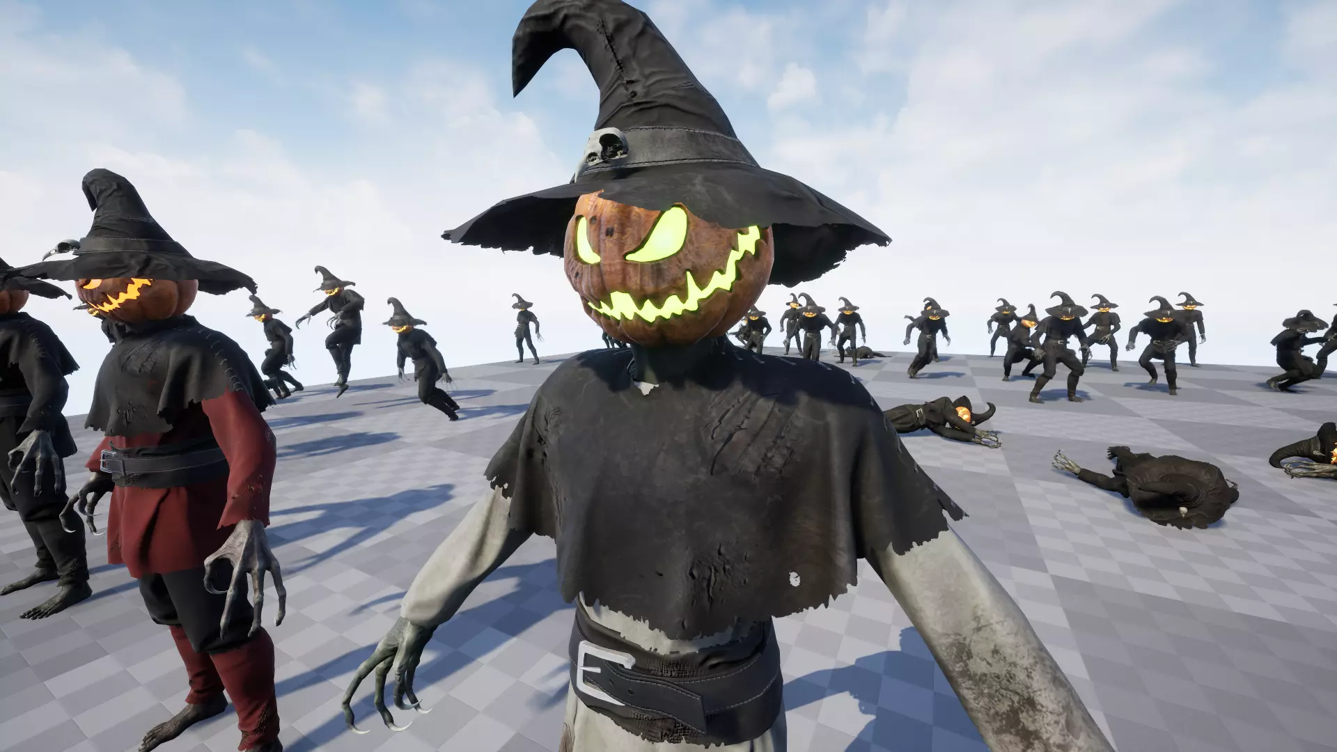 Pumpkinhead Scarecrow Low-poly 3D model_24